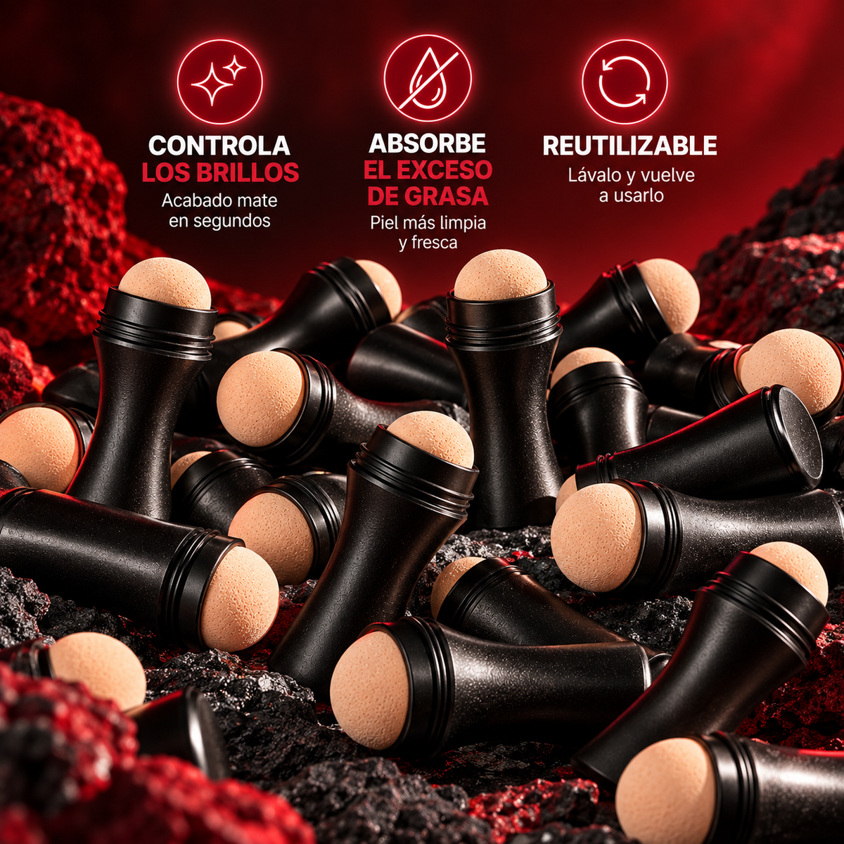 LUNELI™ Rodillo Volcánico Antibrillos